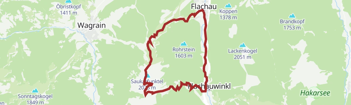 Route map: Flachau - Grießenkareck - Frauenalm - Flachauwinkl